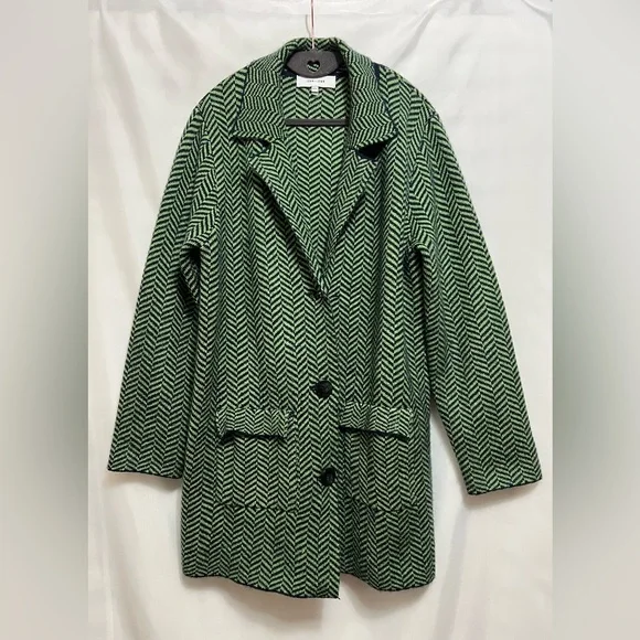 Anthropologie John + Jenn Herringbone Longline Blazer - Picture 2 of 8